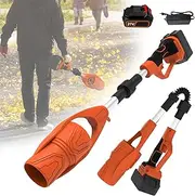 Cordless Leaf Blower, Electric Foldable Snow Blower, 29000r/min Portable Garden Blower with Battery and Charger, Wind Speed up to 63M/S for Blowing, vacuuming and shredding Leaves