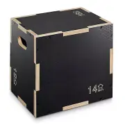 3 in1 Plyometric Plyo Box Soft Foam Jump Squat Training - 16" x 14" x 12" Black