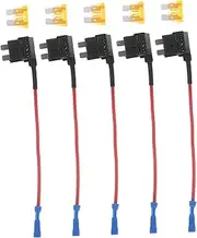 ULTECHNOVO 5pcs Add a Circuit Fuse Tap Kit Standard ATC Blade Fuse Holder for Vehicles Trucks Boats Versatile Electrical Circuit Protection
