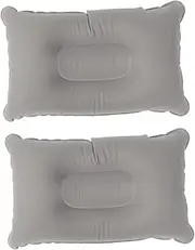 [POPETPOP] Ultra-Thin Portable Neck Pillow Inflatable Camping Pillow Flocking Fabric for Travel