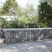 Gabion Basket with Cover 200x100x50 cm Galvanised Iron,Pots & Planters 24.15KG-3295179