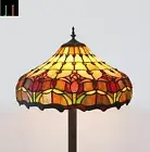 Free Postage JT Tiffany Stained Glass Tulip Style Large Shade Floor Lamp Art