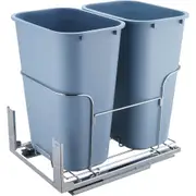 VEVOR Pull-Out Trash Can, 35Lx2 Double Bins, Under Mount Kitchen Waste Container with Slide and Door Mounting Kit, 110 lbs Load Capacity Heavy Duty Ga