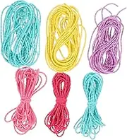 Gogogmee 6pcs Colorful Elastic Cord Stretchy Bracelet String for DIY Hair Ties Jewelry Making Each for Crafts and Accessories