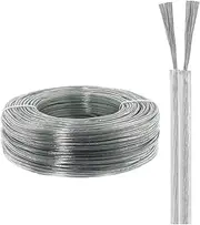 22/2AWG Transparent Cable 300V Tinned Copper Wire 30FT-100FT Optional 22 Gauge 2 Conductor Electrical Wire Electronic Sheathed Wire for Electrical Equipment, Outdoor LED Light Strings(200ft)