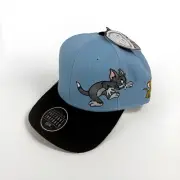 Tom and Jerry Hat Cap Snap Back Mens Blue Embroidered Bioworld Movie Show