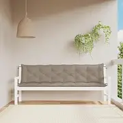 Garden Bench Cushions Taupe Outdoor, Patio Furniture Seat Cushions Set, Waterproof Replacement Covers for Chair, Bench, Sofa - 200x50x7 cm
