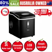 3L Portable Ice Maker with Ice Cube Scoop 15kg Black