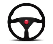 MOMO MCL35AL3B for Montecarlo Alcantara Steering Wheel 350 Mm-Black/Red Stitch/B