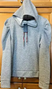 Tommy Hilfiger Gray Pullover Shimmer/Shining Hoodie Women Size L NWT