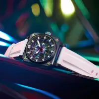 在飛比找Yahoo奇摩購物中心優惠-ROMAGO 極速鏤空自動腕錶-幻彩/46.5mm