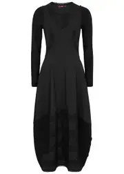 High Ensemble Black Panelled Stretch-jersey Dress - 16 16
