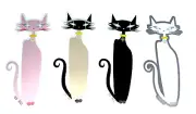 Set 4 Atomic Mid Century Vinyl stickers - Cats in Black, Siamese, Pink & White