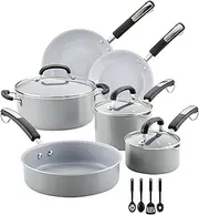 [Farberware] EcoAdvantage Ceramic Nonstick Cookware/Pots and Pans Set, 13 Piece - Gray