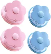 minkissy 4pcs Flower Laundry Ball Washable Machine Hair Remover Laundry Ball for Washing Hair Removing Filter Bag Safe for Clothes Random Color