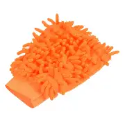 Microfiber Chenille Mitts Scratch-Free Cleaning Glove for Home, Orange