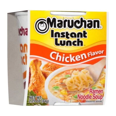 (12 Pack) Maruchan Instant Lunch, Chicken Flavor Ramen Cup Noodle Soup, 64g