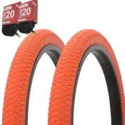 1PAIR! Bicycle Bike Tires & Tubes 20" x 1.95" Orange/Orange Side Wall P-1171
