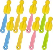 NaienCraft, Pack of 8 Portable Milk Bottle Nipple Brushes Cleaner Pacifier Sponge Brush for Home Outdoor