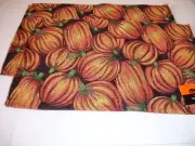 New! S/4 Tapestry Kitchen Fall Pumpkin Patch Placemats Dining Placemat Harvest