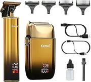 KEMEI Foil Shaver Men's Electric Shavers with Double Foil Flexible Blades T-shaped Beard Trimmer Hair Trimmers Care Sets Waterproof