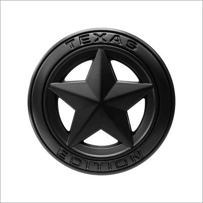 1PC ABS Plastic 3D Round All Black Texas Edition Auto/Car/Van Emblem Decal
