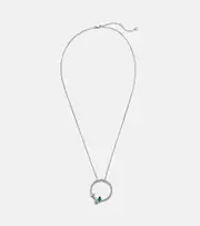 [Repossi] Repossi Serti Sur Vide 18kt white gold necklace with diamonds and emerald One Size white
