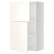 METOD wall cabinet with shelves/2 doors, white/Veddinge white, 60x37x100 cm