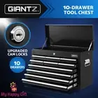Giantz 10 Drawer Tool Box Chest Cabinet Toolbox Storage Garage Organiser Black