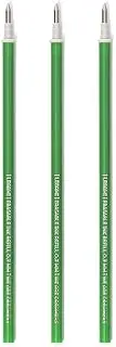 Legami Set of 3 Eraser Pen Refills, Height 13 cm, Heat Sensitive Ink, Green, 0.7mm Tip