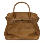 NEW Andreou and Bianchi Vintage Italian Soft Washed Leather Shoulder Bag