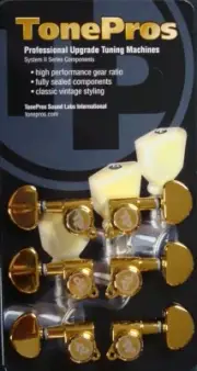 GKL33K-G TonePros Locking Tuning Machines 3 x 3, Gold