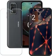 [Generic] TPU Cover for Nokia XR21 + HD Tempered Glass, Silicone Shell Bumper Protective Back Case - 9 Hardness Anti-Scratch Screen Protector for Nokia XR21 (6,49") - KE6