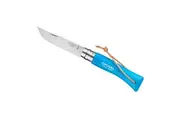 OPINEL No 7 Colorama Cyan 8cm locking knife with strap - stainless steel blade