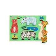 12pc Djeco African Animal Wooden Jigsaw Puzzle 30x21cm Kids/Children Toy 18m+