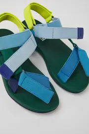 Match Multicolored textile sandals for men