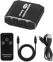 SPDIF Toslink Switcher 3 in 1 Out Digital Optical Audio Splitter Selector Switch 3x1 with IR Control Support DTS AC3