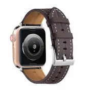 Nevenka Apple Watch Strap Leather Groove for iWatch Ultra Series 8 SE 7 6 5 4 3 2 1-Coffee
