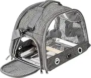 Bird Carrier Bag | Pet Carrying Travel Cage with Standing Perch and Tray | Breathable Animal Protector Backpack, Portable Pet Accessories for Vet Visit Shopping and Outdoor Adventure