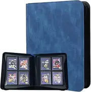 GYSLEOT Top Loader Binder 4 Pocket Double Sided - Holds 112 Cards in 3"x4" Toploaders, Small Toploader Storage for Trading, Sports and Gaming Cards Collection Binder