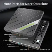 External CD DVD Drive for Laptop, 8 in 1 Portable CD DVD Burner Rewriter