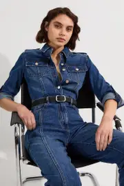 Petite Denim Boiler Jumpsuit