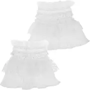 [Baluue] Ruffled Fake Sleeve Cuffs Women's Fashion Wrist Cuffs Elegant Dress Accessories Hand