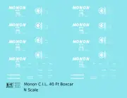 K4 N Scale Decals Monon (CIL) 40 Ft Boxcar White Underline Round Herald