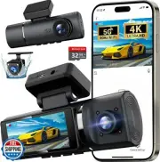 3 Channel 4K Dash Cam Front, 1080P Dash Camera Rear and Inside for Cars with