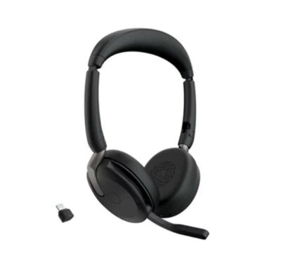 Jabra Evolve2 65 Flex MS Teams, Stereo Bluetooth Headset, Link380c USB-C Dongle,