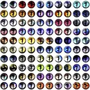 ASIA SELL 100pcs Round Pupil Glass Eyes 6mm 8mm 10mm 12mm Cats Eye Cabochon Charms Cabochon Pattern Crafts Animal Pupils 8mm