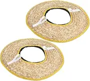 Levemolo 2pcs Hard Hat Sun Shade Visor Breathable Straw Cooling Cap for Construction Workers Outdoor Sun Protection Hat with Wide Brim for Hot Weather Conditions Random Color