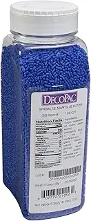 DecoPac Navy Blue Sprinkles | Extra Large 26oz Pack | Cake Sprinkle Mix, Fancy Sprinkles For Cake Decorating, Handheld Container, Candy Sprinkles, Cake Sprinkles - Navy Blue