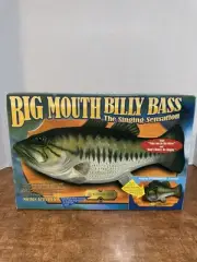 NIB 1999 Big Mouth Billy Bass Singing Dont Worry Be Happy Lunker Gag Gift